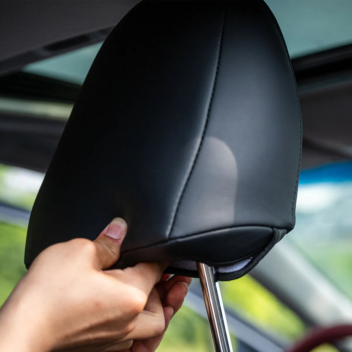 KAVAXI Premium Leather Headrest Covers Compatible with Toyota Camry (2018-2024)